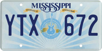 MS license plate YTX672