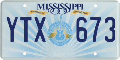 MS license plate YTX673