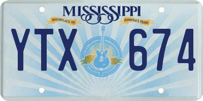 MS license plate YTX674