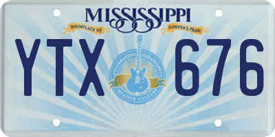 MS license plate YTX676