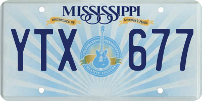 MS license plate YTX677