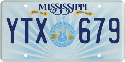 MS license plate YTX679