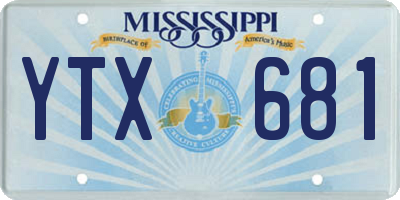 MS license plate YTX681