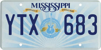 MS license plate YTX683