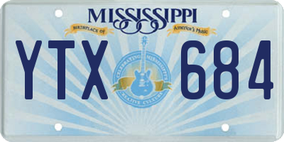 MS license plate YTX684