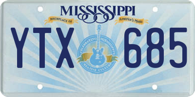 MS license plate YTX685