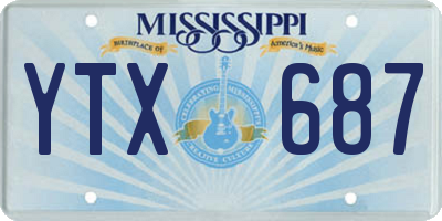 MS license plate YTX687