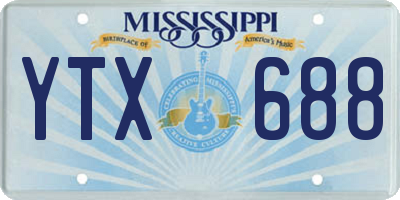 MS license plate YTX688