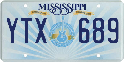 MS license plate YTX689