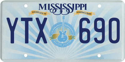 MS license plate YTX690