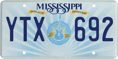 MS license plate YTX692