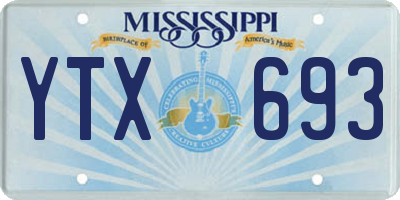 MS license plate YTX693