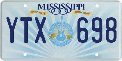 MS license plate YTX698
