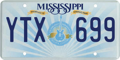 MS license plate YTX699