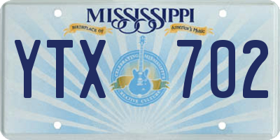 MS license plate YTX702