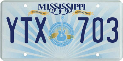 MS license plate YTX703