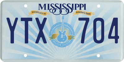 MS license plate YTX704