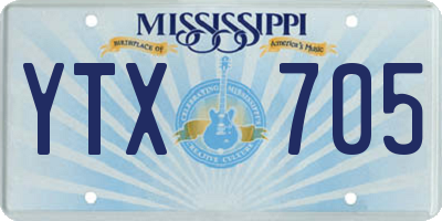 MS license plate YTX705