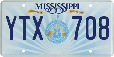 MS license plate YTX708