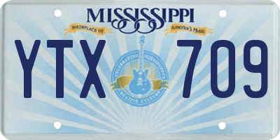 MS license plate YTX709