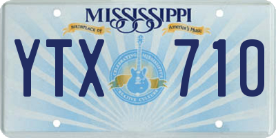MS license plate YTX710