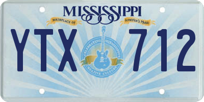 MS license plate YTX712