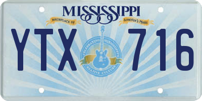 MS license plate YTX716