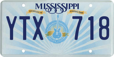 MS license plate YTX718