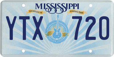 MS license plate YTX720