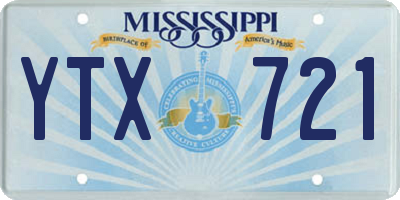 MS license plate YTX721