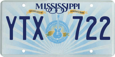 MS license plate YTX722