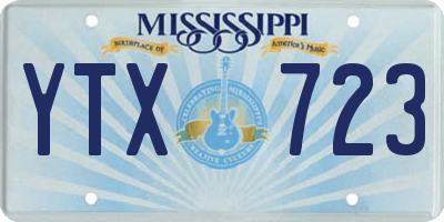 MS license plate YTX723