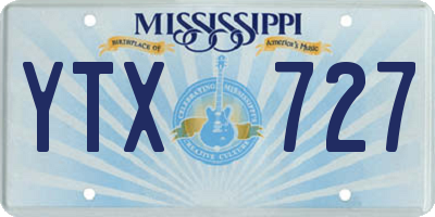 MS license plate YTX727