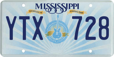 MS license plate YTX728