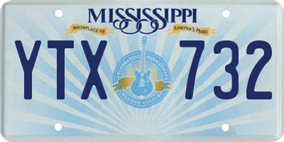 MS license plate YTX732