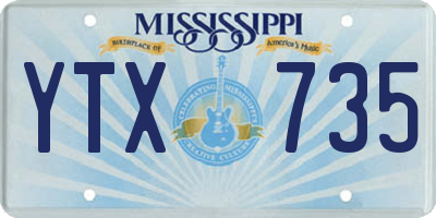 MS license plate YTX735