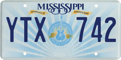 MS license plate YTX742
