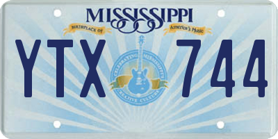 MS license plate YTX744