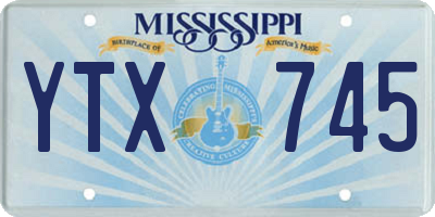 MS license plate YTX745