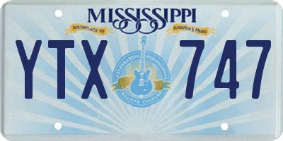 MS license plate YTX747