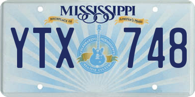 MS license plate YTX748