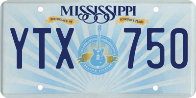 MS license plate YTX750