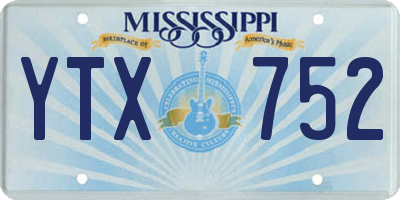 MS license plate YTX752