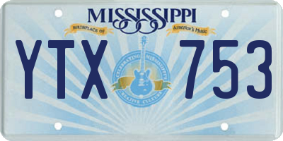 MS license plate YTX753