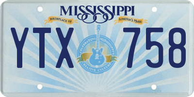 MS license plate YTX758