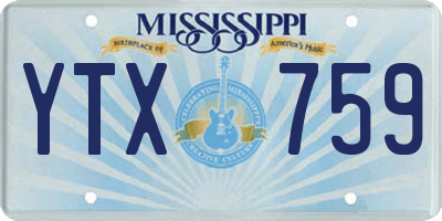 MS license plate YTX759