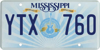 MS license plate YTX760
