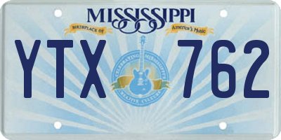 MS license plate YTX762