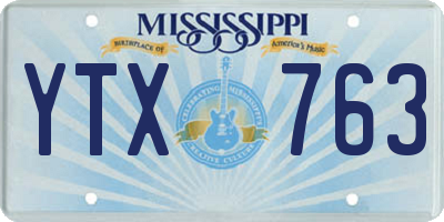 MS license plate YTX763