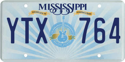 MS license plate YTX764